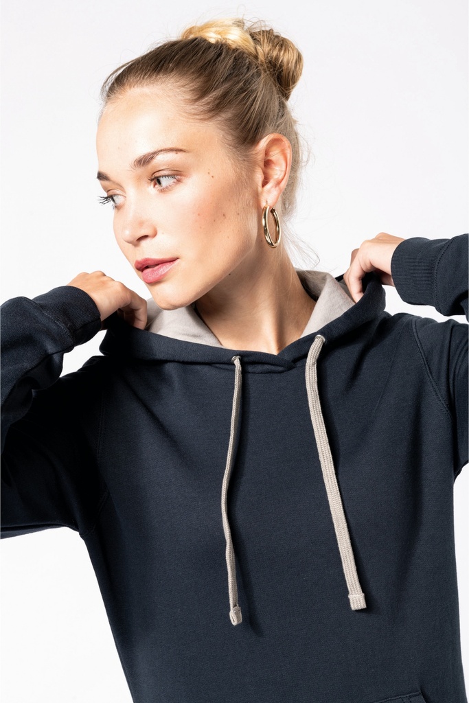 Kapuzensweatshirt bicolor Damen