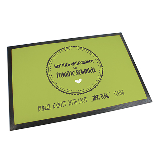 Fußmatte weiß mit Gummirand, rutschfest