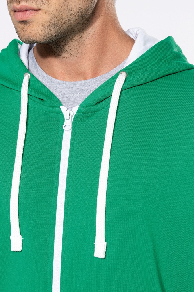 KAPUZENSWEATSHIRT BICOLOR mit Reißverschluss