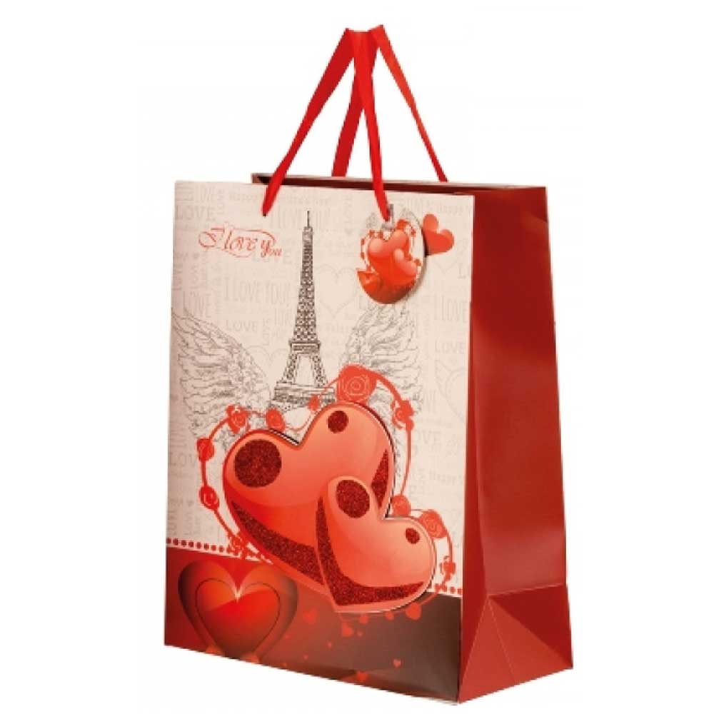 Geschenktüte "Herzen mit Eiffelturm"