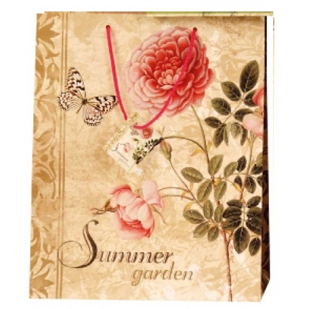 Geschenktüte "Blumen Rot"