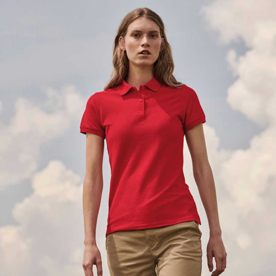 Poloshirt 180 Lady-fit 65/35 (XS, White, ohne Druck)