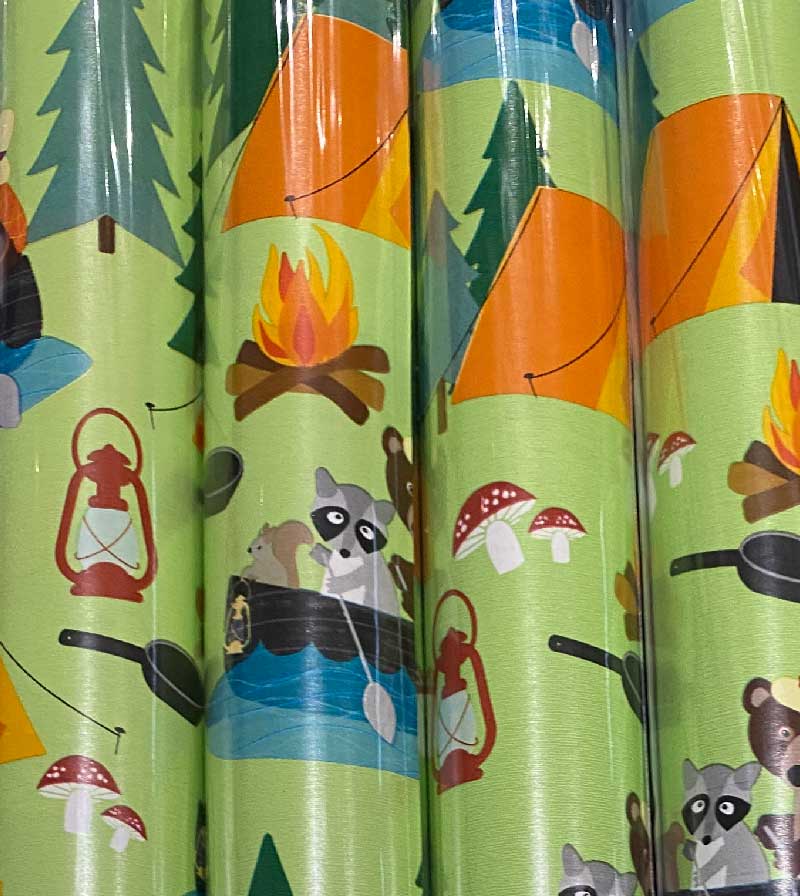 Geschenkpapier Rolle Camping