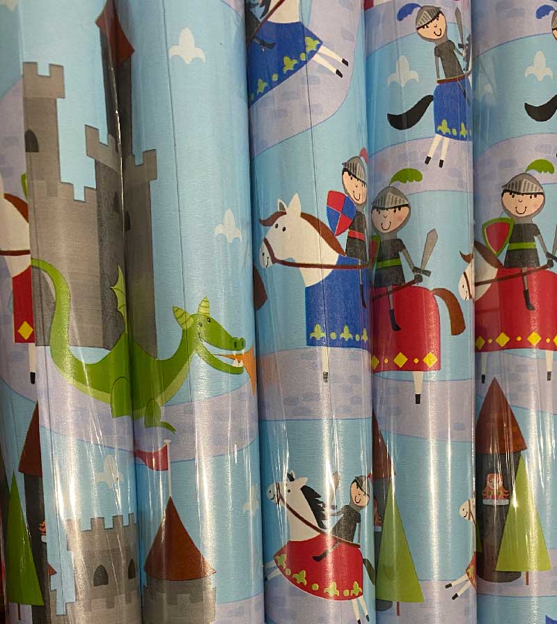 Geschenkpapier Rolle Ritter