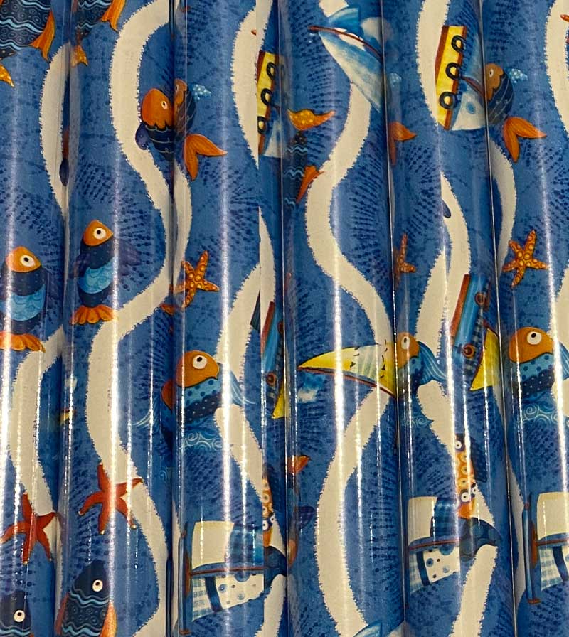 Geschenkpapier Rolle Fische