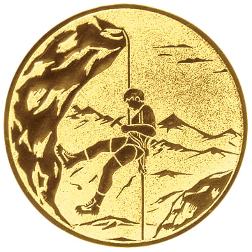 Emblem Bergsteigen Ø25 - Ø50mm (Ø25mm, Gold)