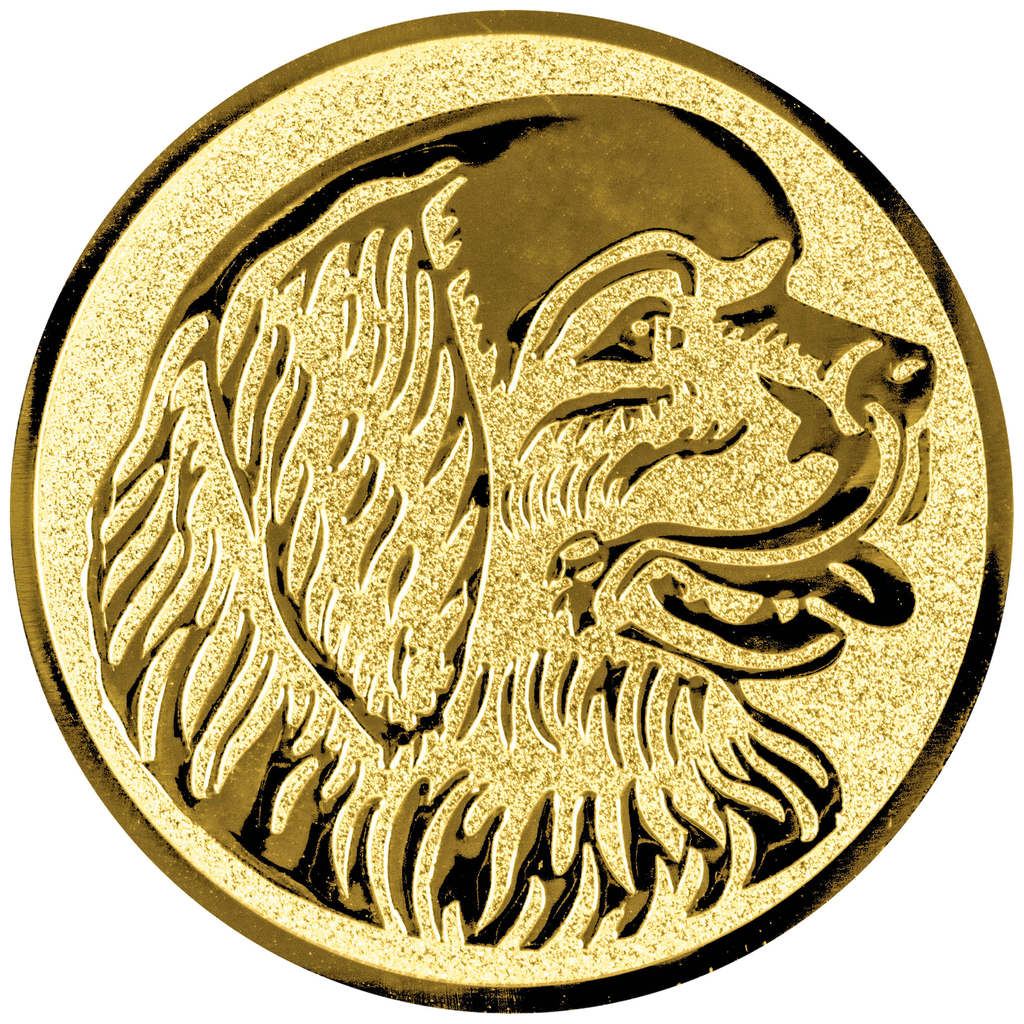Emblem Neufundländer Ø25 - Ø50mm (Ø25mm, Gold)