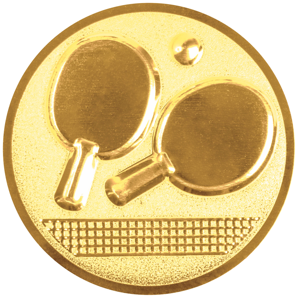 Emblem Tischtennis neutral 3D Ø25 - Ø50mm (Ø25mm, Gold)