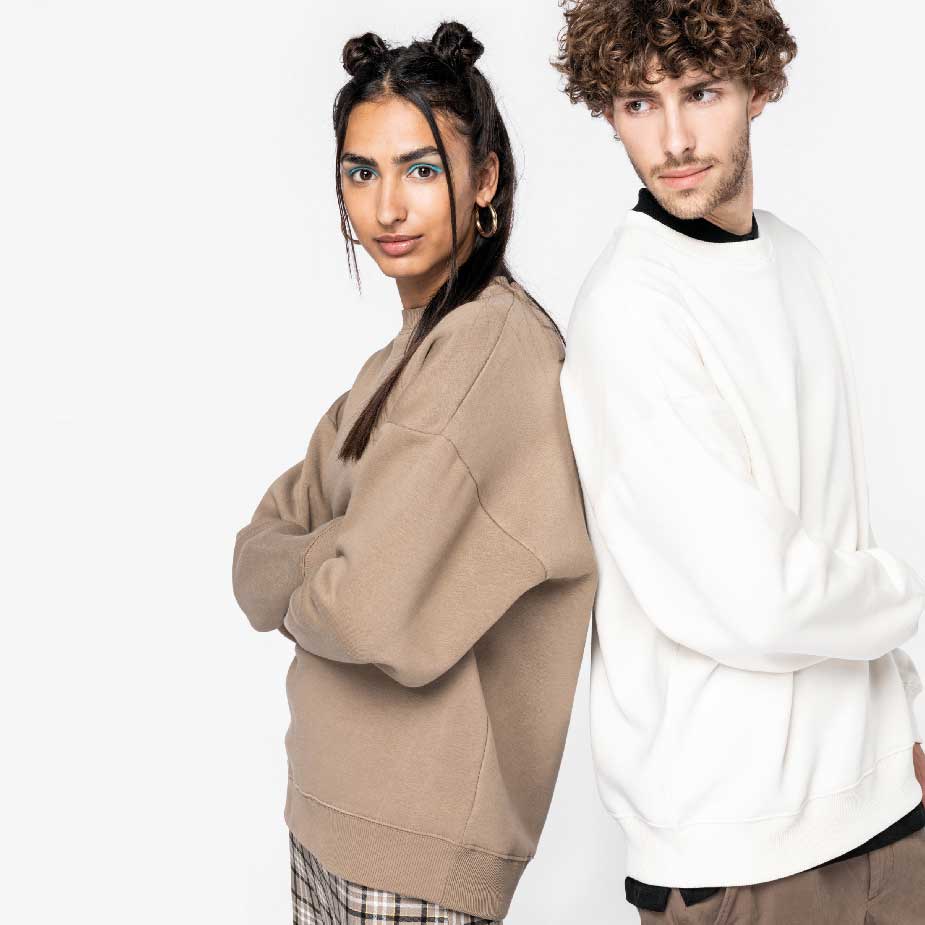 Oversized-Unisex-Sweatshirt (XS, Black, ohne Druck)