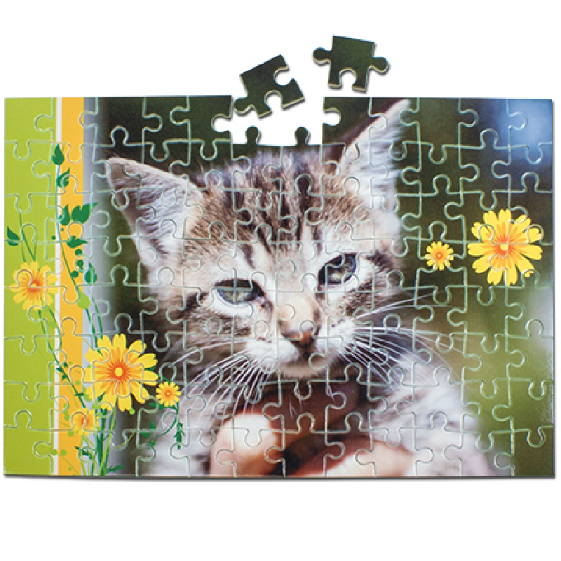 [ls-puz-A4-96] A4 Kartonpuzzle rahmenlos, Größe 190 x 280 x 2 mm 96 Teile
