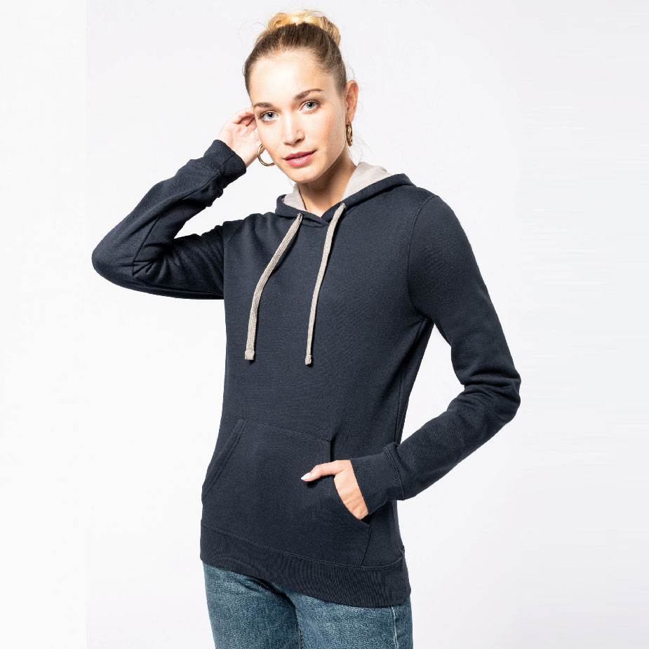 Kapuzensweatshirt bicolor Damen