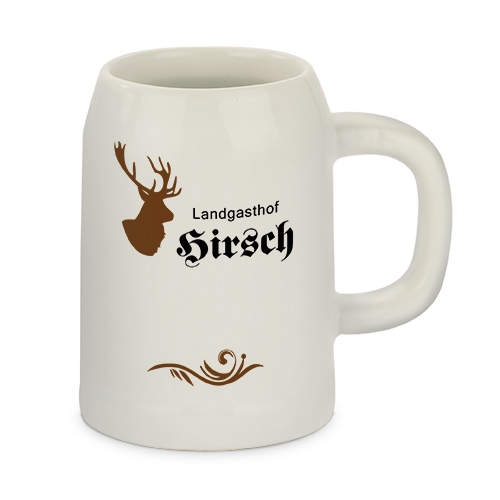 Bierkrug 500ml Lichtgrau 1 Logo