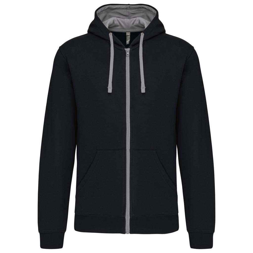 KAPUZENSWEATSHIRT BICOLOR Herren mit Reißverschluss