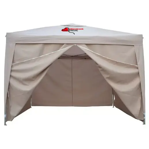 Faltpavillon Easy Up Grau/Beige (4 Logo max 48x38cm)