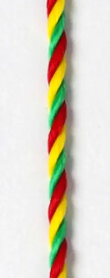 [ls-603] Kordel rot-gelb-grün mit Karabinerhaken