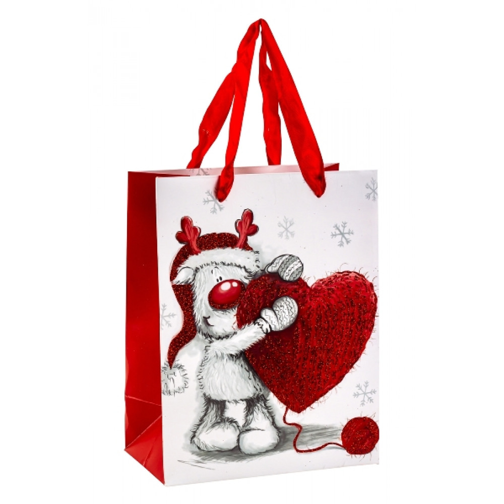 [ls-pa-01] Geschenktüte "Elch mit Herz"