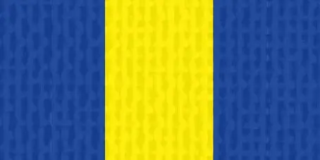 [695] Halsband 22 mm blau-gelb-blau mit Karabinerhaken