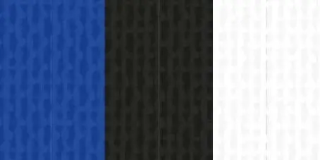 [703] Halsband 22 mm blau-schw-weiß mit Karabinerhaken