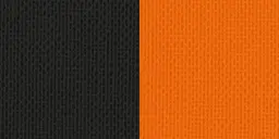 [574] Halsband 22mm schwarz-orange mit Karabinerhaken