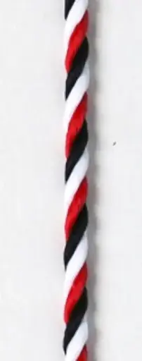 [ls-604] Kordel rot-weiß-schwarz mit Karabinerhaken