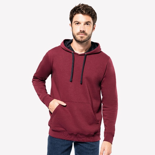 [ls-K446] Kapuzensweatshirt bicolor Herren