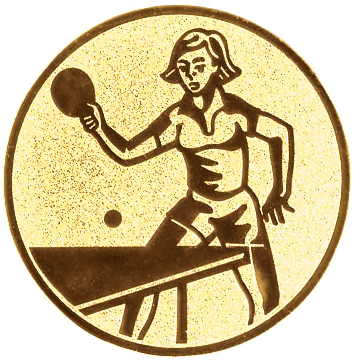 [ls-64223] Emblem Tischtennis Damen Ø25 - Ø50mm