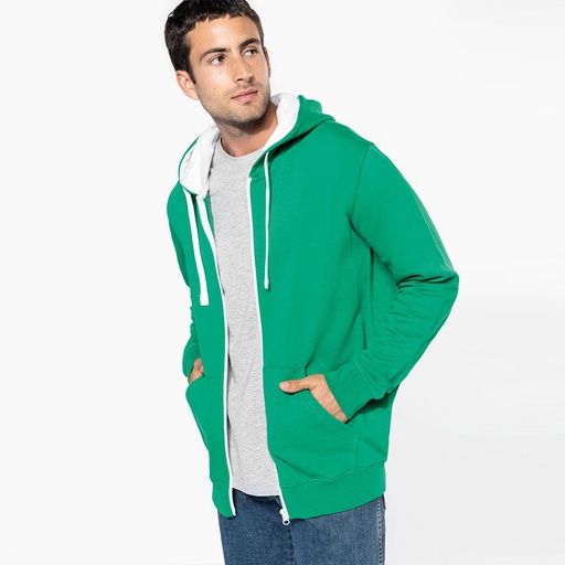 KAPUZENSWEATSHIRT BICOLOR Herren mit Reißverschluss